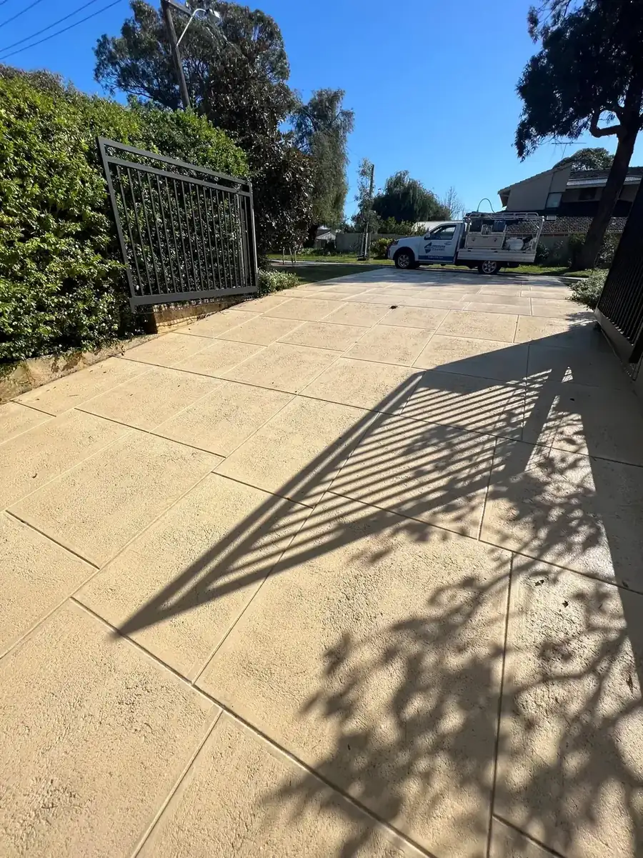 Clean limestone paving